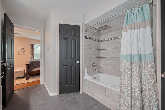 16418 Crawford St, Jersey Village, TX 77040 - full bathroom with tiled shower / bath, tile patterned floors, and connected bathroom