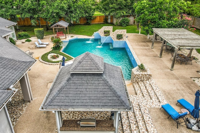51 Wincrest Falls Dr, Cypress, TX 77429 - view of pool featuring a fenced backyard and a patio area