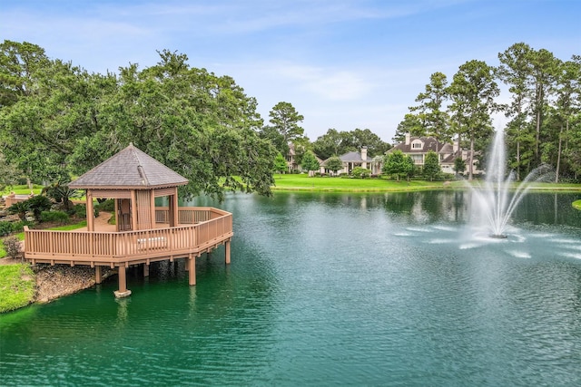 51 Wincrest Falls Dr, Cypress, TX 77429 - dock featuring a gazebo and a water view