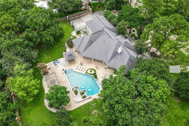 51 Wincrest Falls Dr, Cypress, TX 77429 - aerial view of property and surrounding area with a pool area