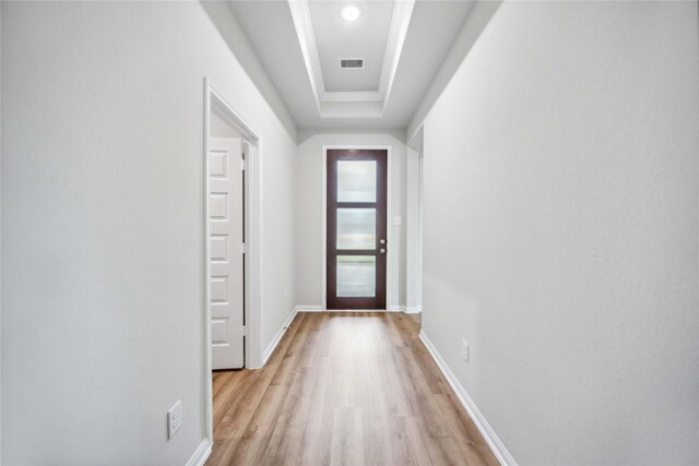 520 Barton Place Dr, Cleveland, TX 77327 - doorway to outside with light wood-style flooring, baseboards, and recessed lighting