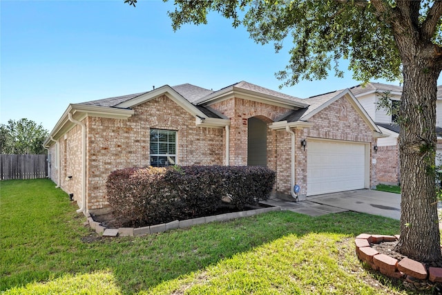 18206 Eton Ridge Ct, Richmond, TX 77407 - ranch-style house featuring a garage, concrete driveway, brick siding, and roof with shingles