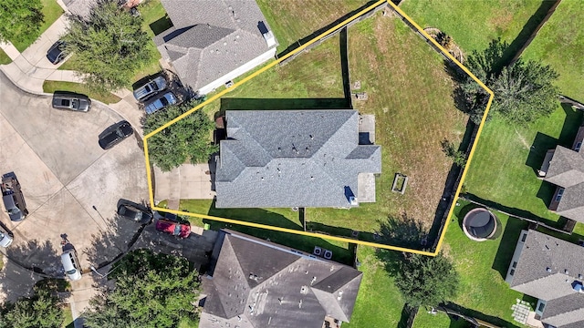 18206 Eton Ridge Ct, Richmond, TX 77407 - aerial perspective of suburban area with property boundaries highlighted