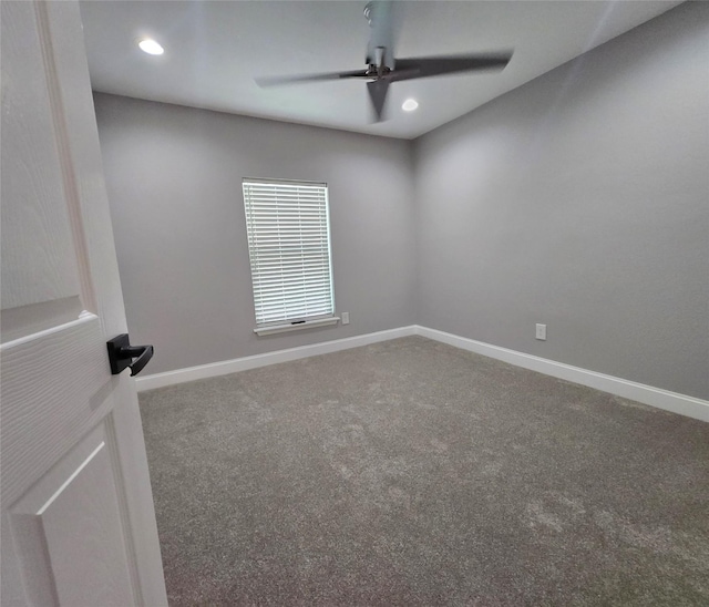 6502 Trail Valley Way, Houston, TX 77086 - carpeted empty room with a ceiling fan and recessed lighting