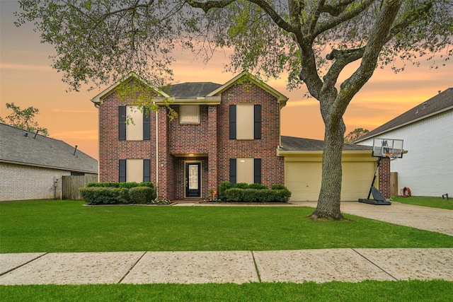 1912 Prairie Creek Dr, Pearland, TX 77581 - view of front of house with an attached garage, driveway, and brick siding