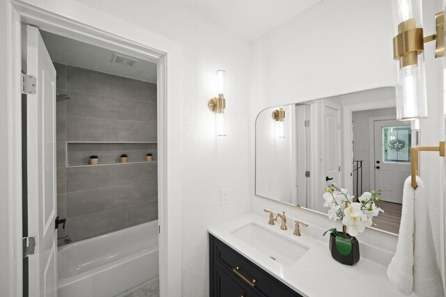 4813 Hummingbird St, Houston, TX 77035 - bathroom with vanity and tub / shower combination