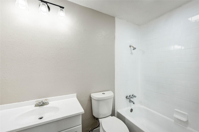 9627 Crooked Wood Ln, Houston, TX 77086 - bathroom with toilet,  shower combination, and vanity