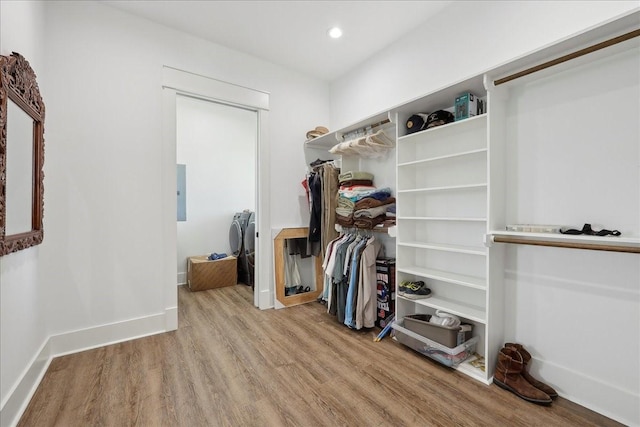 111 Poncho St, Anahuac, TX 77514 - spacious closet with wood finished floors and electric panel