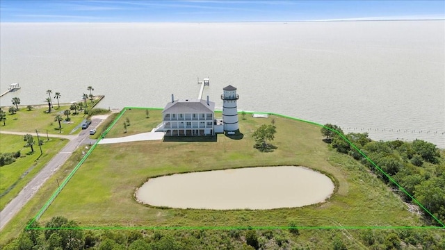 111 Poncho St, Anahuac, TX 77514 - view of subject property with a nearby body of water and property parcel outlined