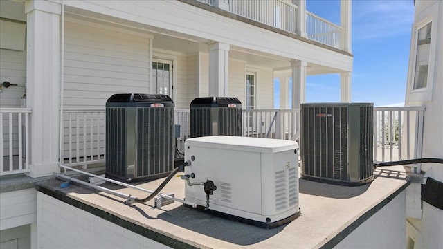 111 Poncho St, Anahuac, TX 77514 - exterior view of a power unit, central air condition unit, and ornate columns