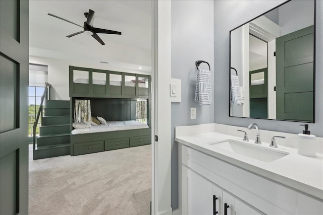 111 Poncho St, Anahuac, TX 77514 - bathroom with vanity and a ceiling fan
