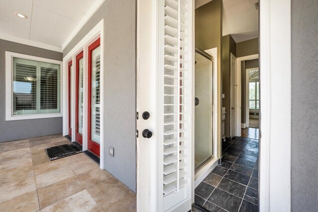 5925 Oak Leaf Ct, Conroe, TX 77304 - doorway to property with stucco siding