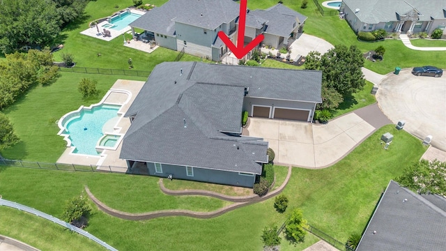 5925 Oak Leaf Ct, Conroe, TX 77304 - view of subject property with a pool area
