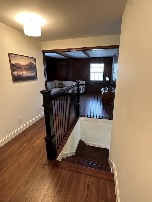 11219 Lorton Dr, Houston, TX 77070 - stairs featuring wood finished floors and baseboards