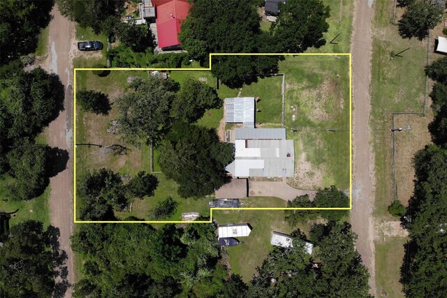 712 Birch Hollow Dr, Somerville, TX 77879 - aerial view of property and surrounding area with property boundaries highlighted