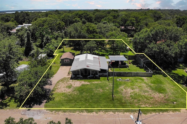 712 Birch Hollow Dr, Somerville, TX 77879 - view from above of property featuring property parcel outlined and a forest