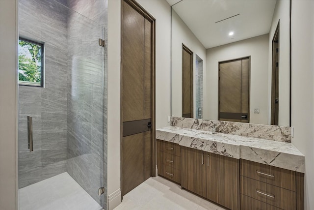 9010 Memorial Dr, Houston, TX 77024 - bathroom with vanity and a shower stall