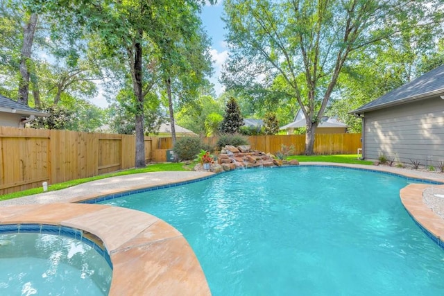 126 S Bluff Creek Cir, The Woodlands, TX 77382 - view of swimming pool with a fenced backyard