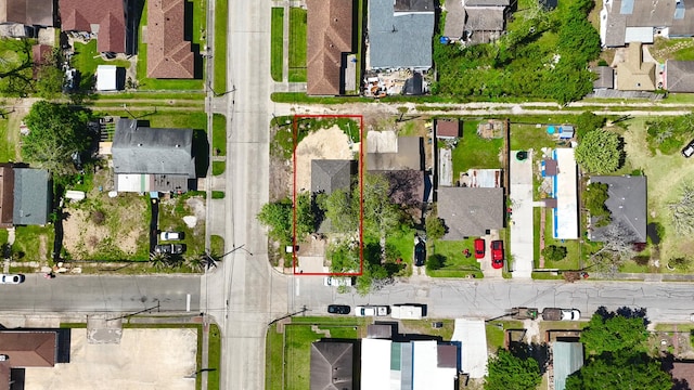 322 W Nazro St, Baytown, TX 77520 - aerial perspective of suburban area with property parcel outlined