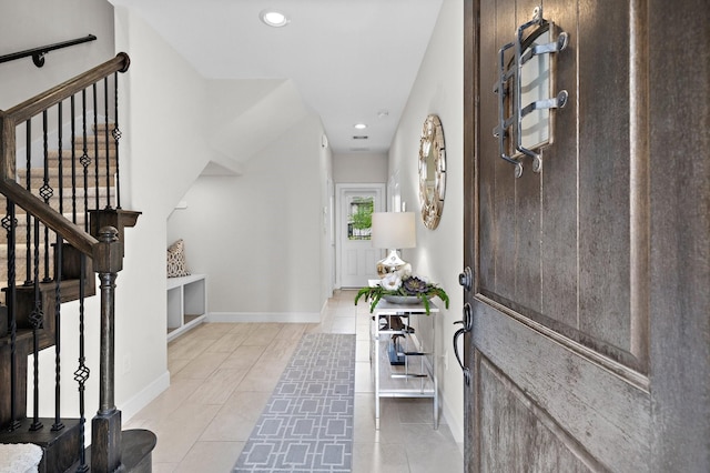10812 Kyler Oaks Pl, Houston, TX 77043 - entrance foyer featuring stairs, recessed lighting, and baseboards