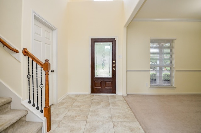 25314 Sandy Trace Ln, Katy, TX 77494 - entrance foyer with stairs and crown molding