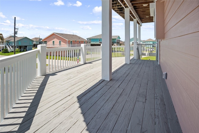 3101 Diane, Crystal Beach, TX 77650 - wooden terrace featuring a residential view