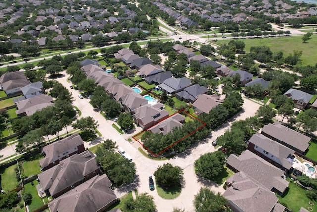 24910 Crystal Stone Ln, Katy, TX 77494 - aerial perspective of suburban area featuring property parcel outlined