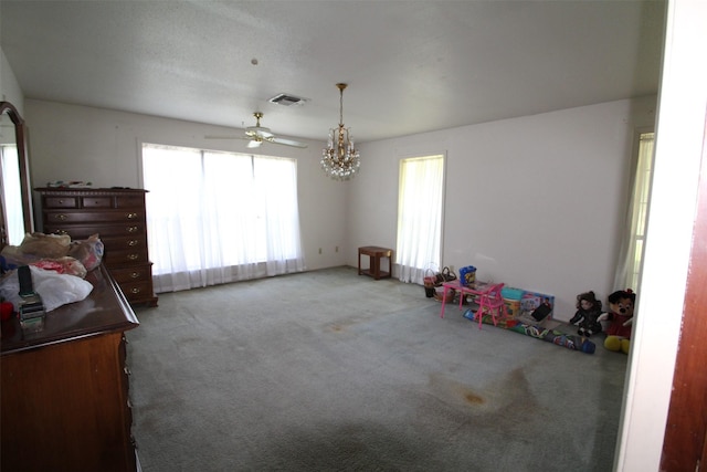 32226 Divot Dr, Waller, TX 77484 - interior space featuring carpet flooring and a ceiling fan