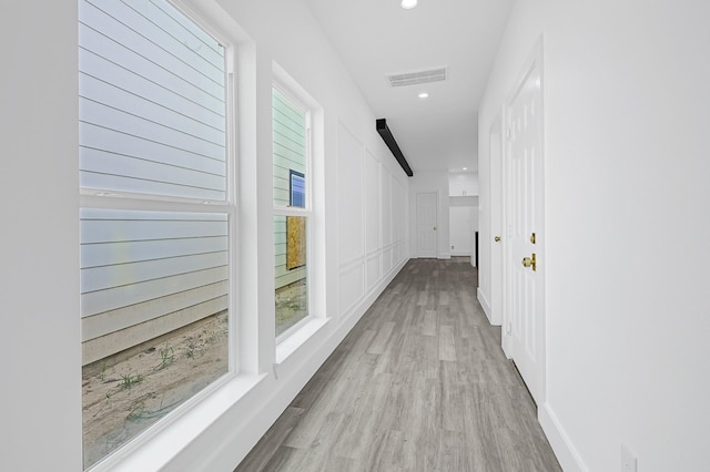 2332 Wavell St, Houston, TX 77088 - hall with wood finished floors and recessed lighting