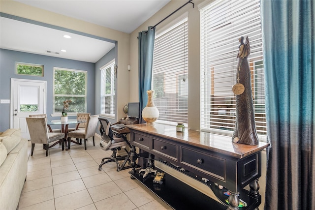 122 Cheswood Forest Dr, Montgomery, TX 77316 - office area with light tile patterned floors and recessed lighting