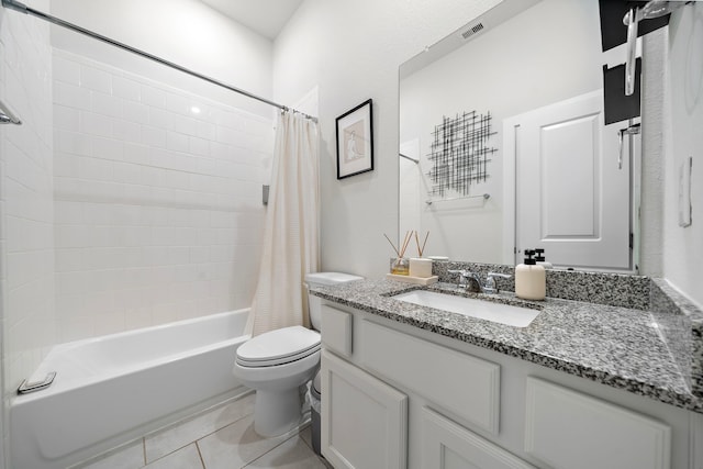 15610 Scolty Reach Ln, Humble, TX 77346 - bathroom featuring vanity, shower / tub combo, and tile patterned flooring