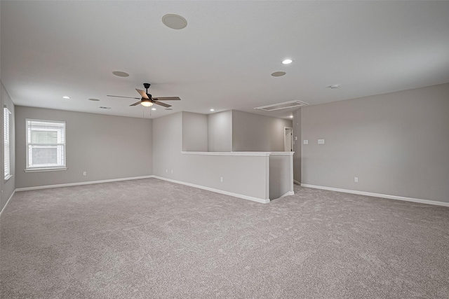 6723 Green Pear Ln, Houston, TX 77049 - empty room with attic access, carpet floors, a ceiling fan, and recessed lighting