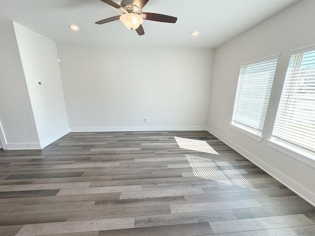 10654 Whitejacket, Conroe, TX 77385 - spare room featuring wood finished floors, recessed lighting, baseboards, and a ceiling fan
