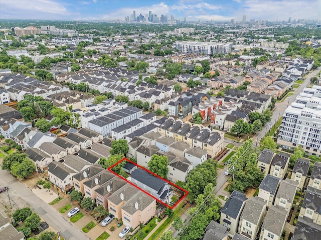 2408 Beall St, Houston, TX 77008 - view of urban area with property parcel outlined