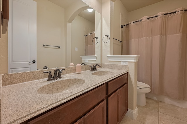 28210 Green Forest Bluff Trl, Katy, TX 77494 - full bath with tile patterned floors and double vanity