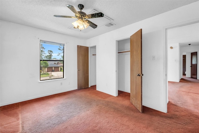6803 Lakemont Dr, Houston, TX 77050 - unfurnished bedroom with carpet, a textured ceiling, a closet, and ceiling fan