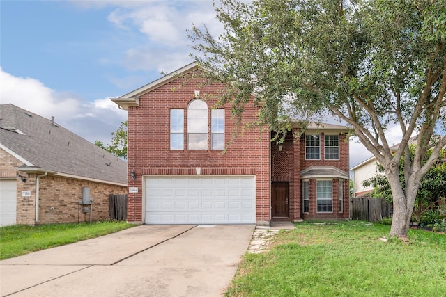 13814 Fort Nelson Dr, Houston, TX 77083 - traditional home featuring an attached garage, driveway, and brick siding