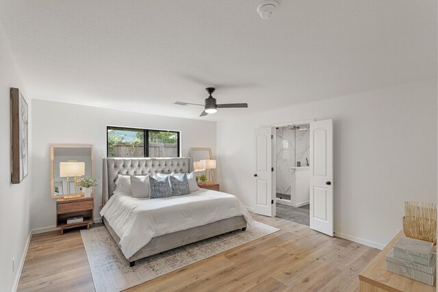 5302 Wigton Dr, Houston, TX 77096 - bedroom featuring light wood-type flooring and ceiling fan