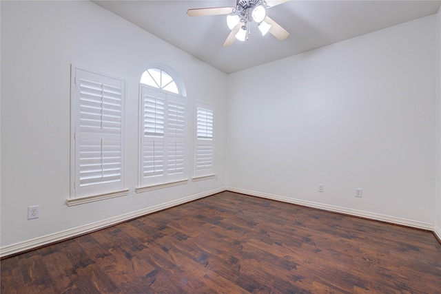 7115 Laguna Villas, Houston, TX 77036 - unfurnished room with ceiling fan and dark wood finished floors