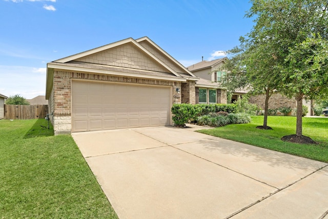 19110 Macallan Ln, Katy, TX 77449 - ranch-style house with an attached garage, driveway, and brick siding