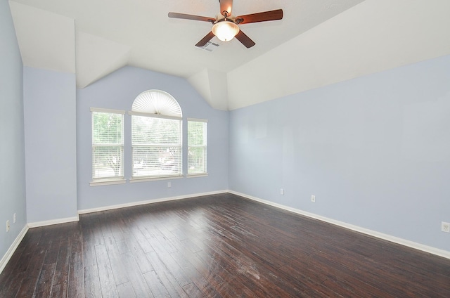 16210 S Temple Dr, Houston, TX 77095 - spare room featuring hardwood / wood-style floors, a ceiling fan, and vaulted ceiling