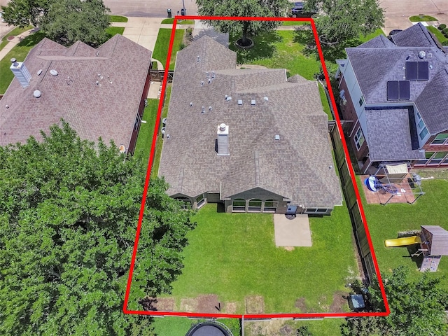 1431 Hidden Terrace Dr, Sugar Land, TX 77479 - view from above of property featuring property boundaries highlighted