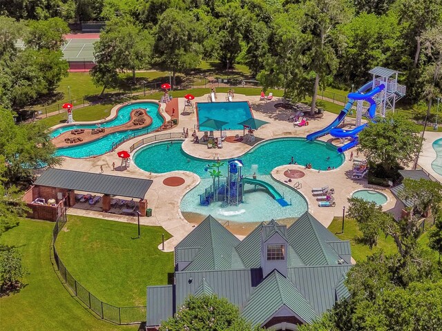 1431 Hidden Terrace Dr, Sugar Land, TX 77479 - aerial view of a pool area