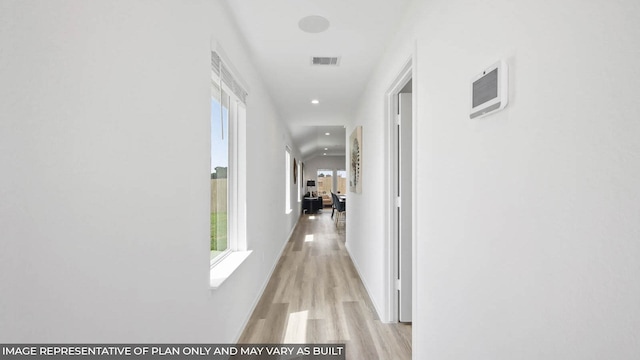 5446 Pinetree Crescent Ln, Spring, TX 77373 - hallway featuring light wood finished floors and recessed lighting
