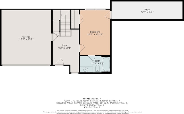 506 Knox St Unit A, Houston, TX 77007 - view of floor plan / room layout