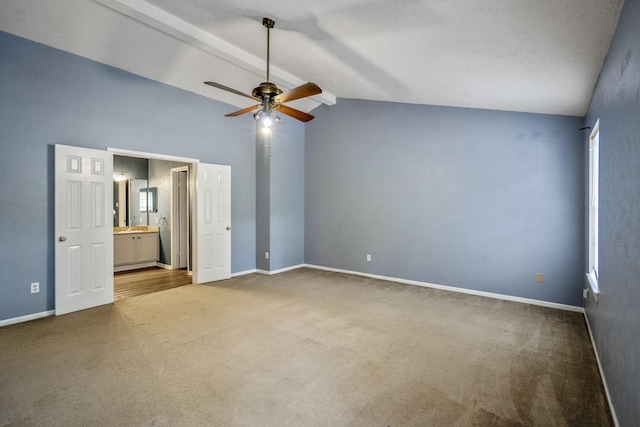 8415 Sparkling Springs Dr, Houston, TX 77095 - unfurnished bedroom with carpet floors, ensuite bathroom, and ceiling fan
