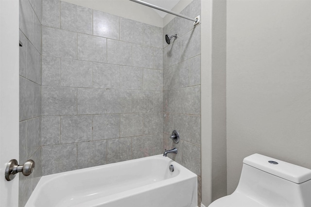 4511 Hickory Branch Ln, Sugar Land, TX 77479 - bathroom featuring toilet and washtub / shower combination