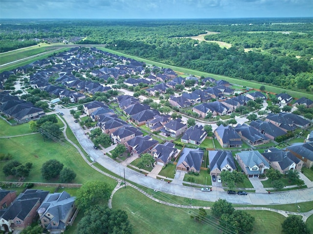 4511 Hickory Branch Ln, Sugar Land, TX 77479 - aerial overview of property's location with a heavily wooded area and nearby suburban area