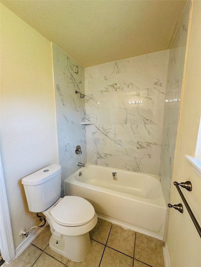 15474 Peermont St, Houston, TX 77062 - full bathroom featuring shower / washtub combination, tile patterned flooring, and a textured ceiling
