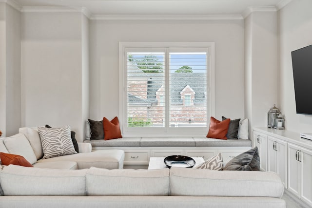 5201 Pine St, Bellaire, TX 77401 - living area with plenty of natural light and crown molding